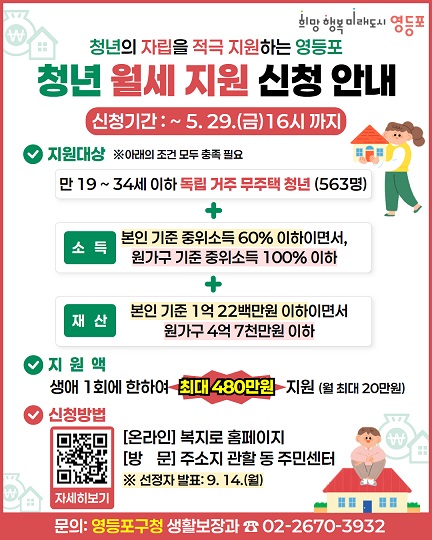 영등포구 청년 월세 지원사업 홍보 포스터